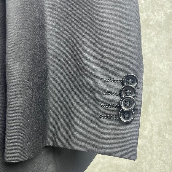 Tazio Italy Blazer Sports Coat Men's 46L Black Super 120's Wool Hand Tailored - Picture 7 of 16